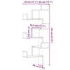 VidaXL Corner Wall Shelf Concrete Grey 45x45x147cm Engineered Wood, Corner Shelf, Hanging Shelf, Wall Shelf 852639
