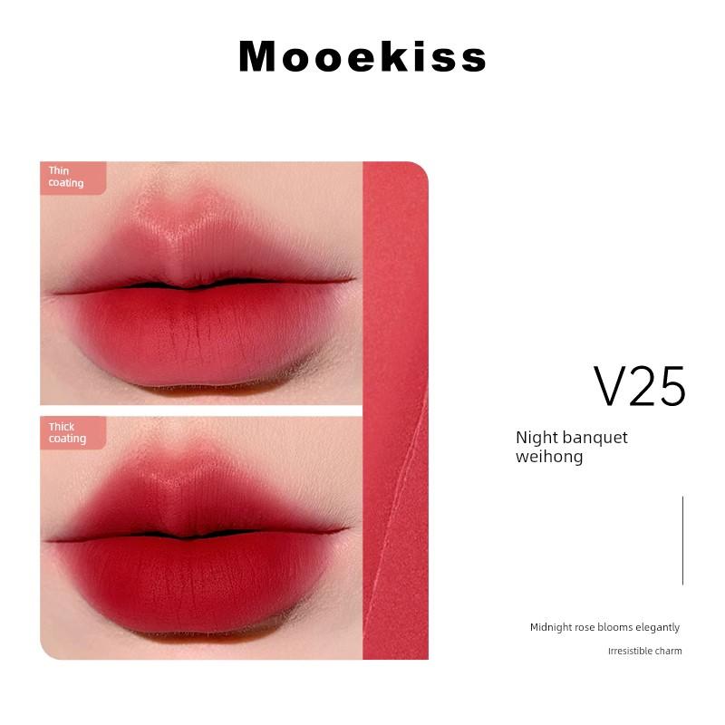 Lipstick Moko Shili Lip Mud V15 Smoke Pink Plum Lip Glaze Gray Pink Affordable Student Edition Authentic Official Flagship Store