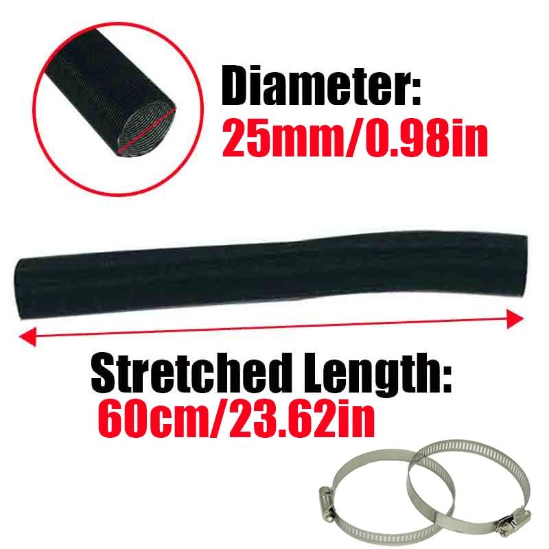 

25mm 42mm 60mm 50mm 75mm 90mm Air Diesel Parking Heater Duct Pipe Tube Hose 0.6/0.8/1M Length + 2 Clamps For Webasto Eberspacher Stretch 0.6M 25mm