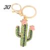 Purse Charm Accessory Bling Rhinestone Cactus Keychain, Pink Flower Keychain Keyring Pendant, Handbags Backpacks