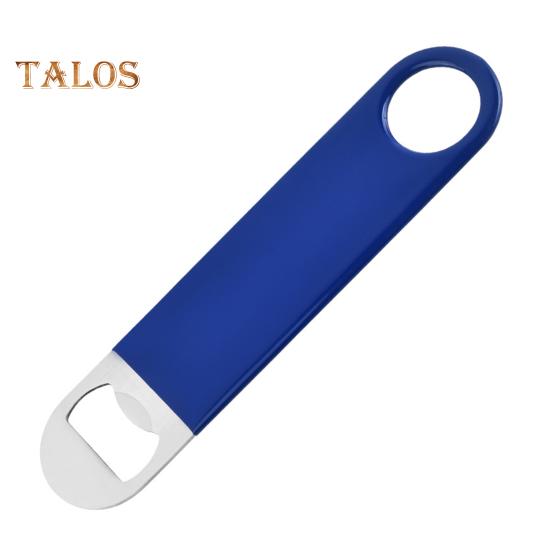 

Плоская открывалка для бутылок, открывалка для пива из нержавеющей стали, портативная открывалка для бутылок в баре с отверстиями для подвешивания для бармена, кухни, вечеринки в баре синий