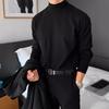 Men’s Autumn/Winter Loose High-Collar Sweater: Korean Style, Solid Color, Long Sleeve.