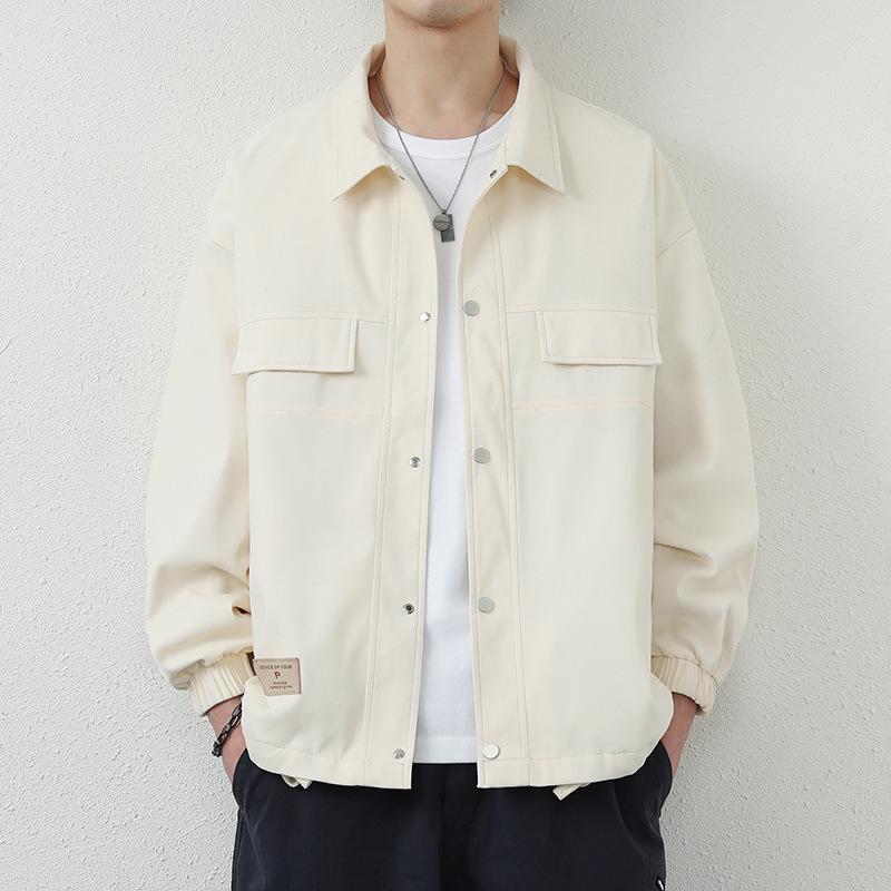 Jacket Men's Spring and Autumn Lapel Jacket Fashion High Sense Trend Tooling Clothes Casual Men's Clothing