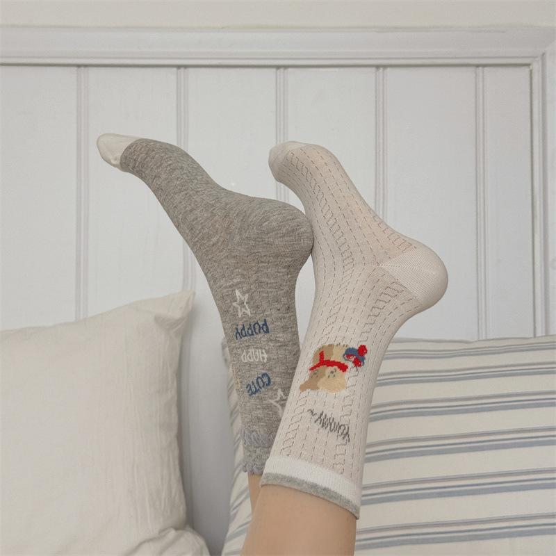 Șosete de vară subțiri, de agrement, pentru femei, diverse tipuri, din plasă, respirabile, drăguțe, cu desene animate, tip tub, șosete înalte