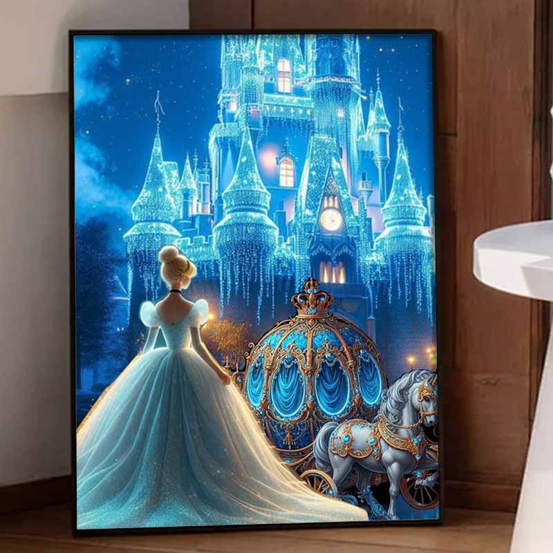 Disney 5d Diamond Painting Full Diamonds Diy Cinderella's Carriage Diamond Embroidery Decorative Painting Ornaments Living Room