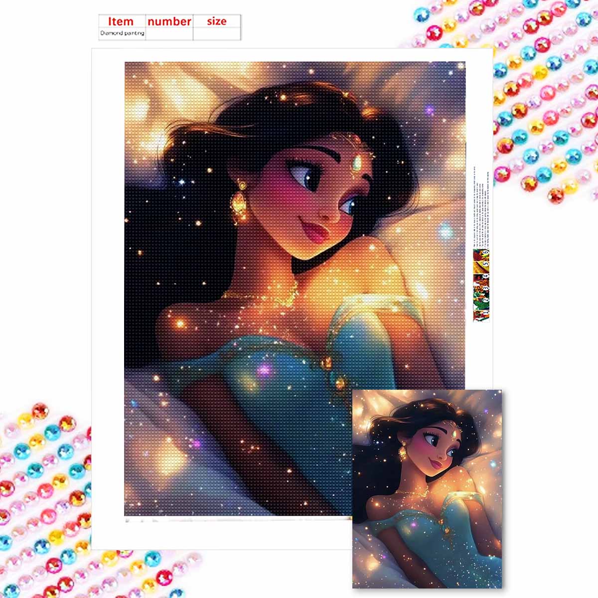 

Full Round Diamond Painting Black Princess Art Rhinestone Picture Mosaic DIY 5D Cross Stitch Embroidery Home Decoration Round 20x30cm