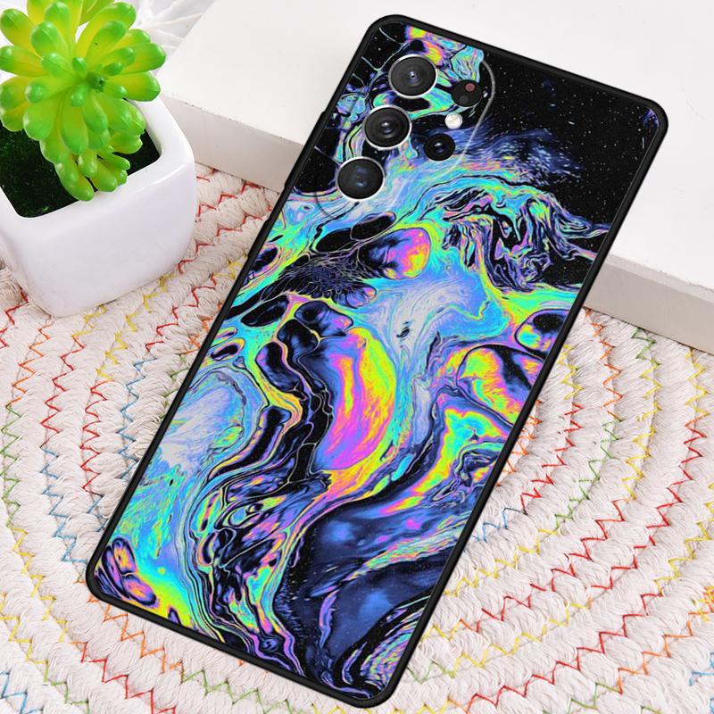 Neon Marble Art Silicone Phone Case For Samsung Galaxy note 10 pro S26 S25 S24 S23 S22 S21 Plus S25Ultra Capa Cover