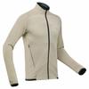 QUECHUA 500 Sportslab Warm & Stylish Solid Color Hiking Lightweight Fleece Stand Collar Jacket Men's Light Brown Color