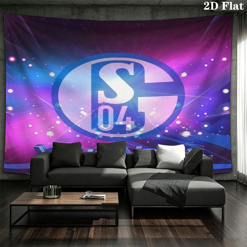 FC Schalke 04 Custom Name Wall Tapestry Aesthetic Wall Hanging Printed Fabric Blanket Decorative Tapestries for Bedroom Living Room Home Decor