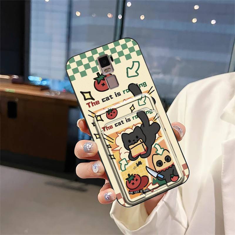 Cute Silicone Phone Case For OPPO R7 Plus Graffiti Cartoon TPU Durable Card bag Card slot Back Cover Fashion Design