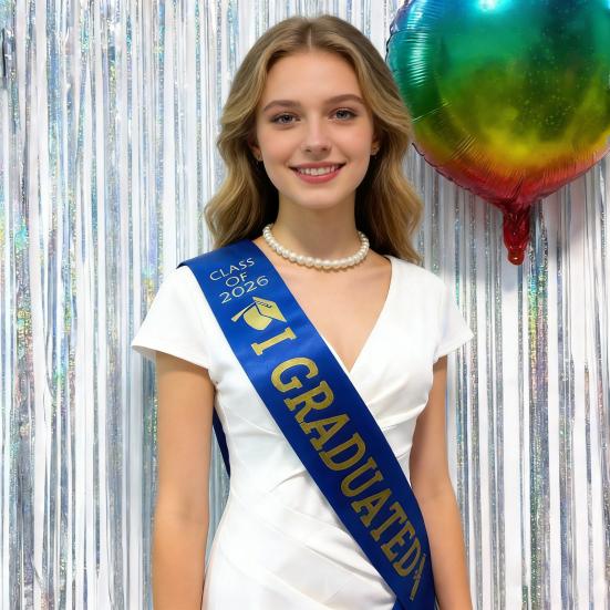 Graduation Ribbon Letter Print Adjustable Length Class of 2026 Celebration Ribbon Ceremony Outfit Accessory