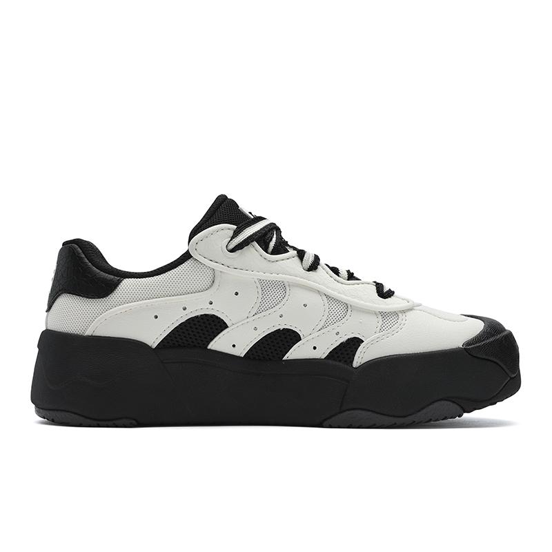 New FILA OMELETTE Egg Bag Shoes Low Top Skateboard Shoes Women's Black White F12W532207FGB