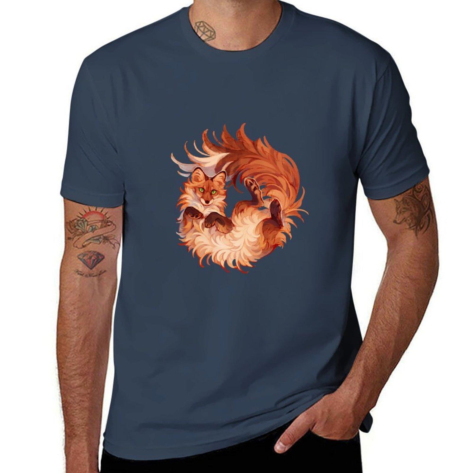 Red Fox Rolling Tshirt Work Outdoor Tshirt For Unisex S