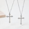 Sweet Cool Hip Hop Zircon Cross Necklace Titanium Steel Necklace Does Not Fade Hip Hop Gothic Men'S Necklace