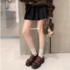 The Same Style, with a Height Increase of 6cm, Washed Horse Skin, Small Gold Buckle, Thick Heel, Thick Sole, Loafer Single Shoes, Small Leather Sho