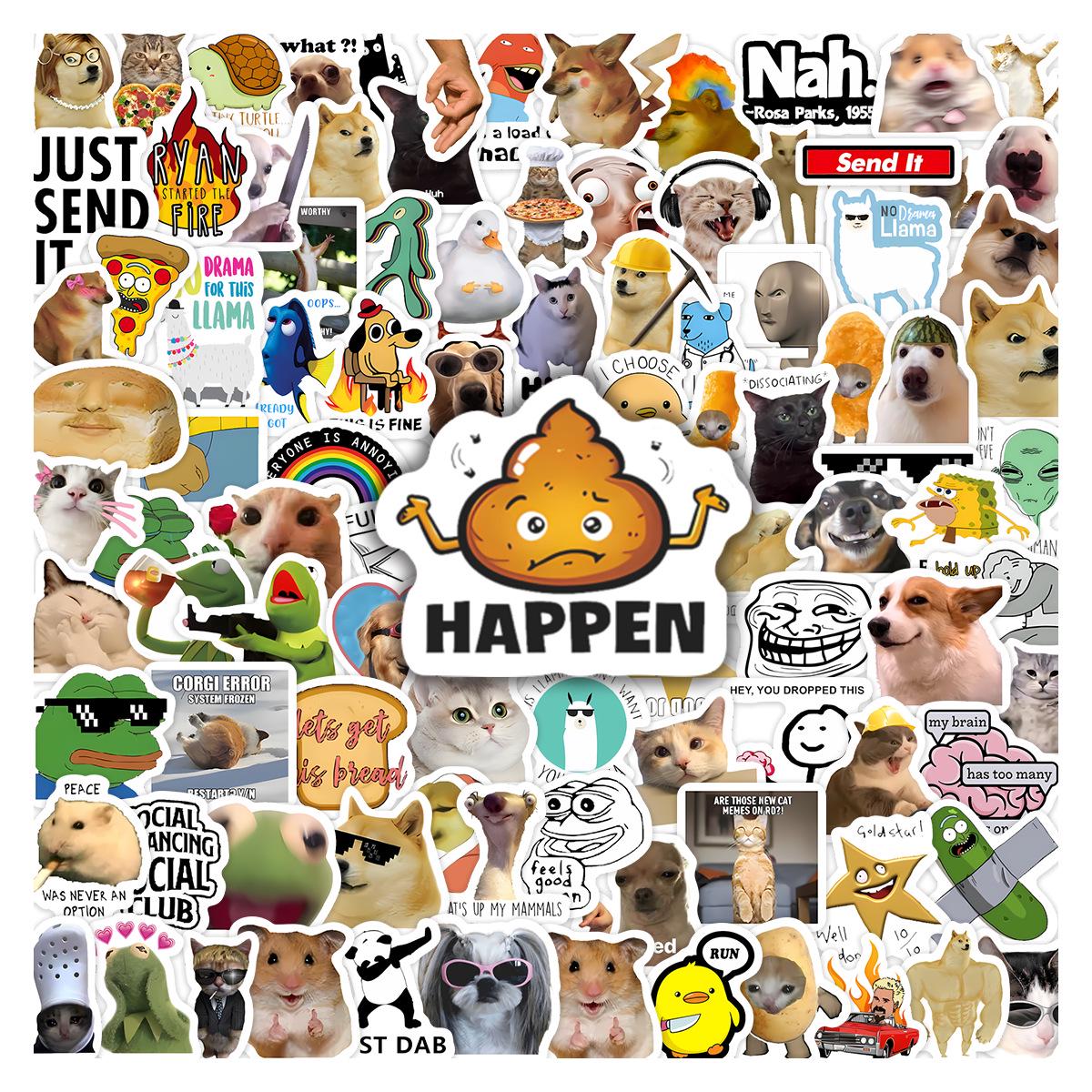 Cute Cartoon Emoticon Stickers: 100 PVC Sheets for DIY & Laptop Decoration