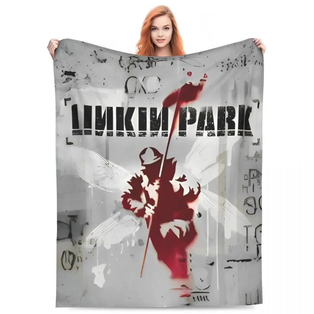 L-Linkin Rock Park Blanket Cover Fleece Super Warm Throw Blankets for Home Couch Bedroom Quilt
