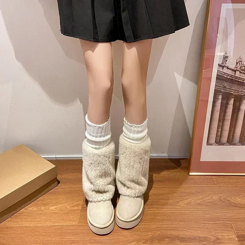 Fashion New Winter Snow Boots Women's Thick Sole Fur Integrated Short Boots with Plush and Thickened Anti Slip and Warm Cotton Shoes