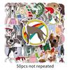 50 Greyhound Doodle Stickers Personalized Cartoon Cute Dog Decorative Mobile Phone Case Water Cup Computer Stickers