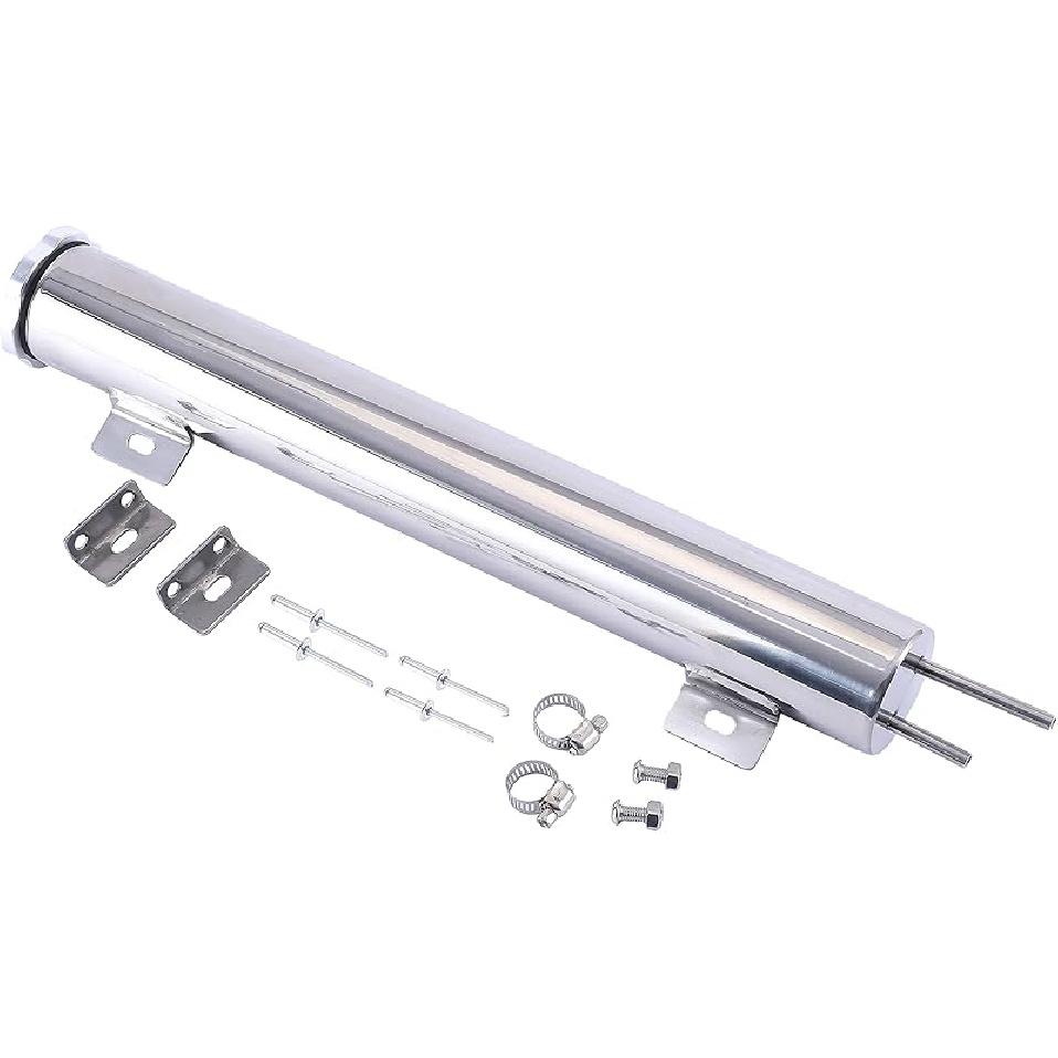 Radiator Coolant Over Flow Puke Tank Can 2 X 10 Inch Polished Stainless Steel 12 OZ 2'' X 10''