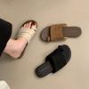 Design sense sleeve toe flat slippers women's outer wear summer new casual one-word drag temperament beach women's shoes