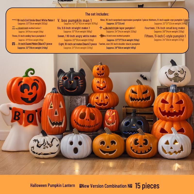 Luminous White Pumpkin Lantern: Large Halloween Decoration for Shopping Malls & Theme Events