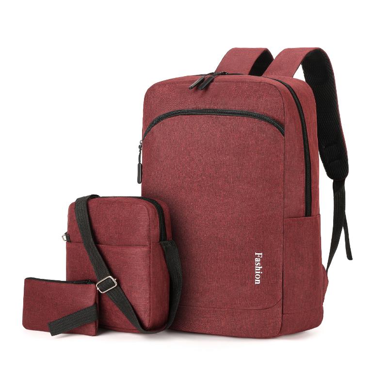 Fashion Casual Backpack Three Piece Set for Men's Travel Backpack Commuting Large Capacity Bag Computer Bag