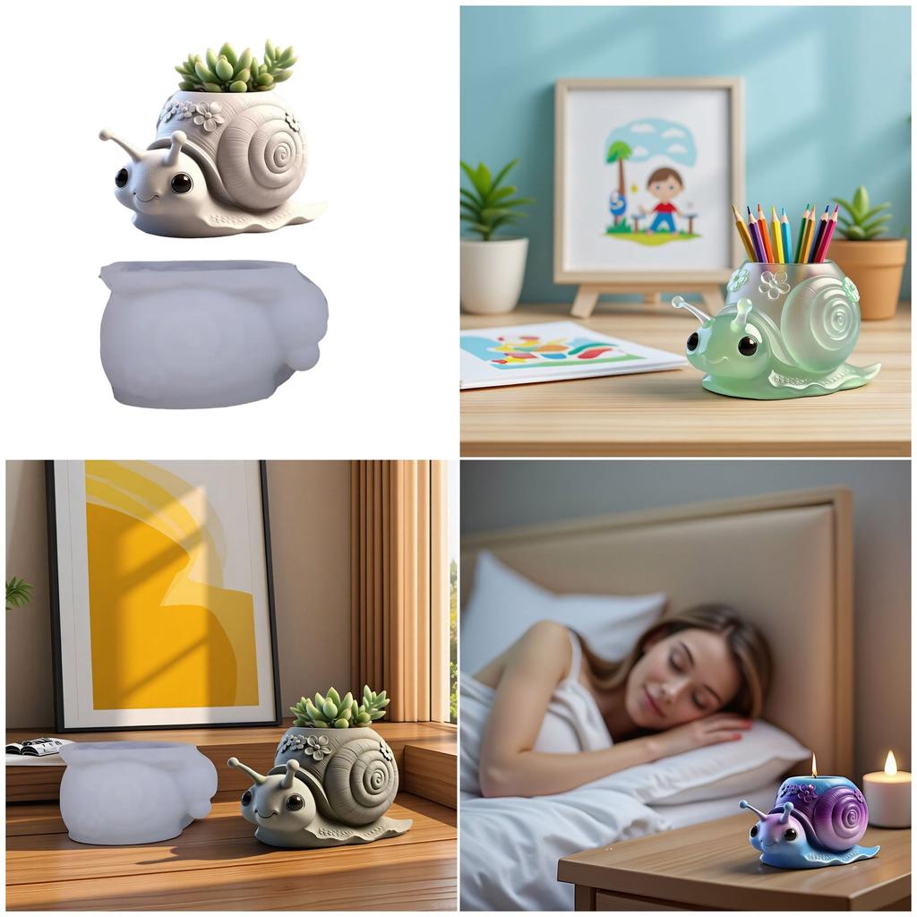 Creative Snail Shaped Flowerpot Silicone Mold For DIY Jewelry Container Making Resin Crafts And Succulent Planters