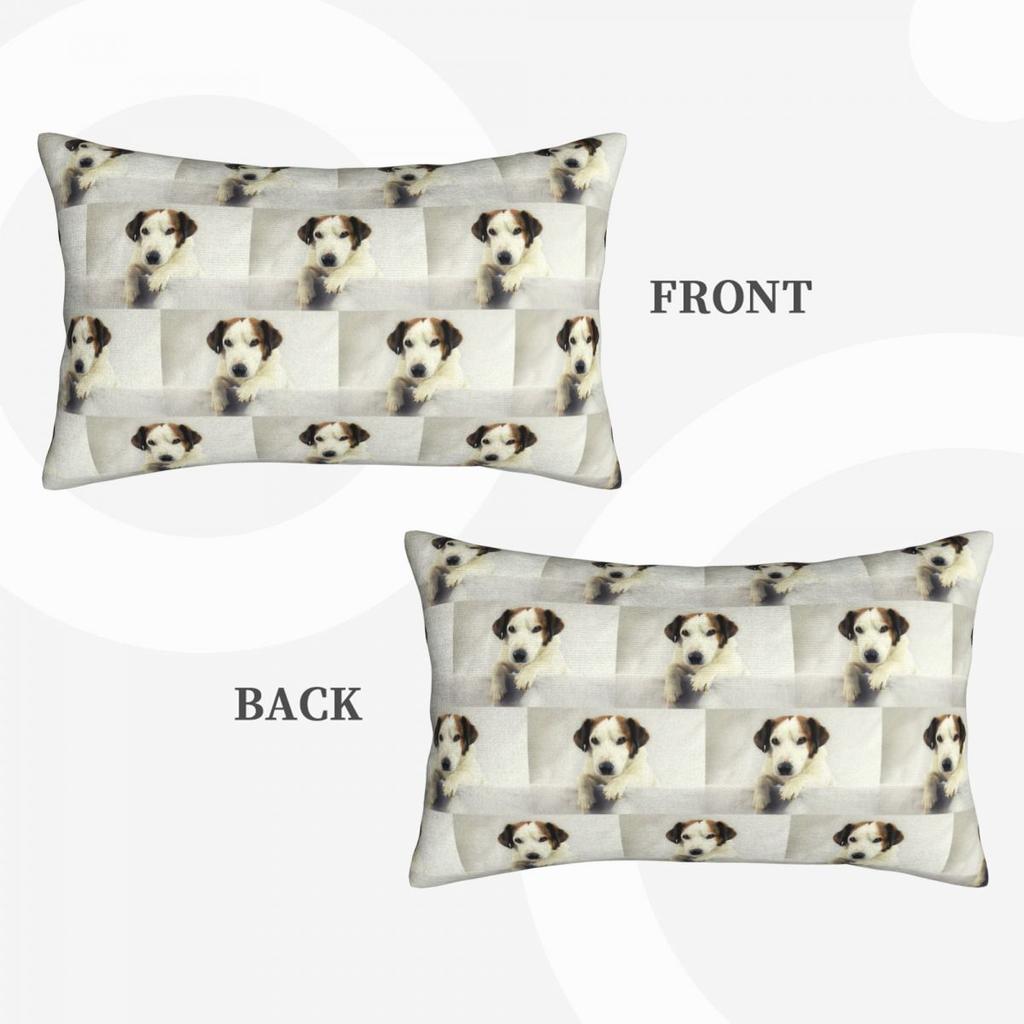 Cane Jack Russell Terrier Foto Federa Rettangolare Copricuscino Decorazione Camera da Letto Letto Comfort Casa Cuscino da Lancio