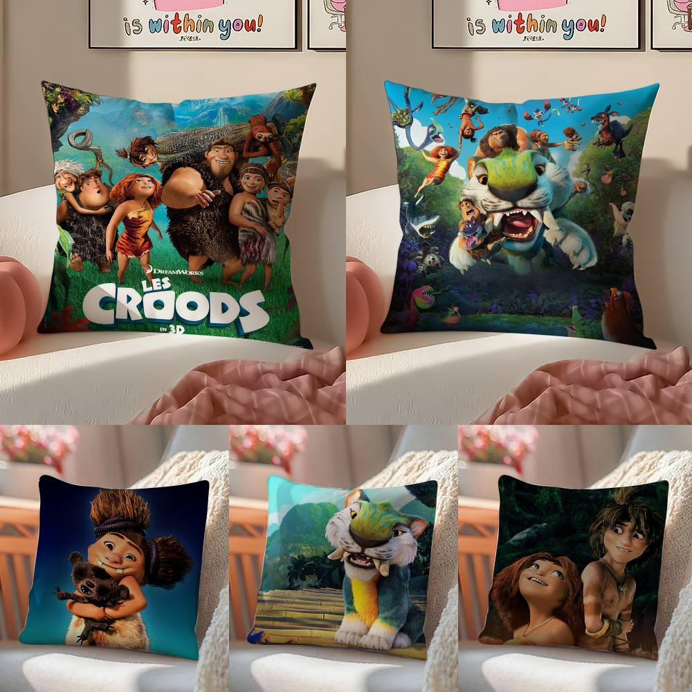 Cute The C-CroodsS Pillow Case Comfort Sofa Bed Silky elegant Invisible zipper Decorative cushion cover