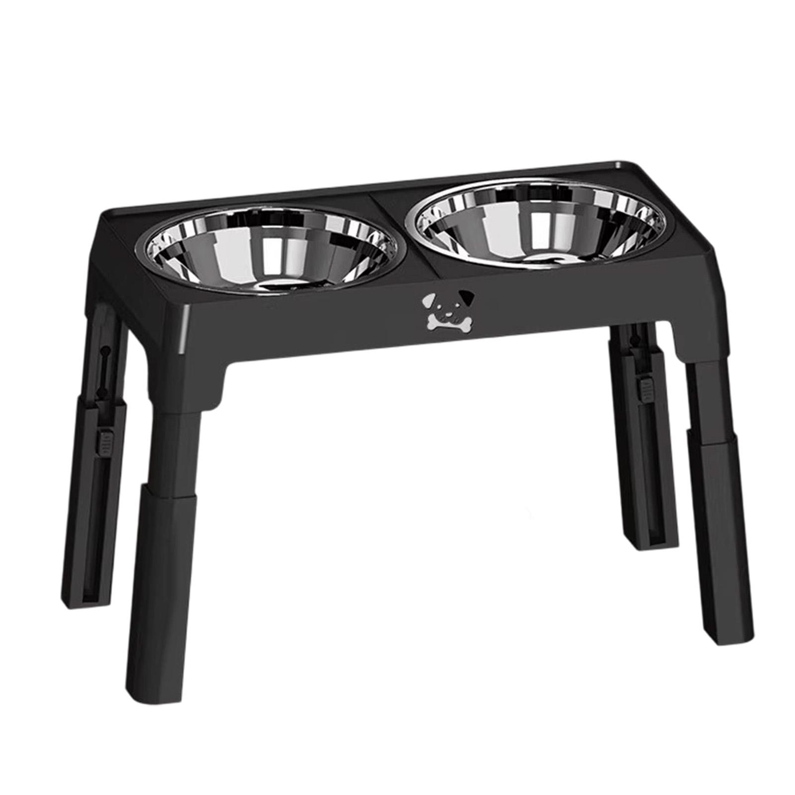 Elevated Dog Bowls Stand with 2 Stainless Steel Bowls Height   Foldable Raised Dog Food Water Bowl for Small Medium Large Dogs