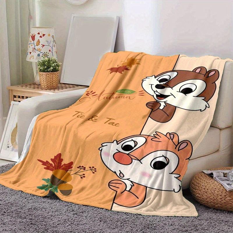1pc Chip and Dale Printing Blanket - Soft, All-Season Throw for Living Room, Bedroom,Personalized Gift with Adorable Cartoon Design