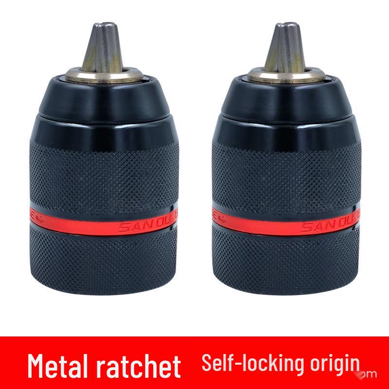 Three Gull Ratchet Self-Locking All-Metal Drill Chuck, 10mm and 13mm Cordless Compatibility