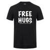 Free Hugs Printing T Shirt For Men Male Summer Tops Tee O Neck Short Sleeve Fashion Cotton TShirt Tshirt Man Brand Clothing