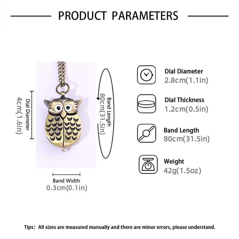 Luxury Fashion Owl Watch Case Design Copper Quartz Pocket Watch,ideal Choice for Gifts To Women and Men
