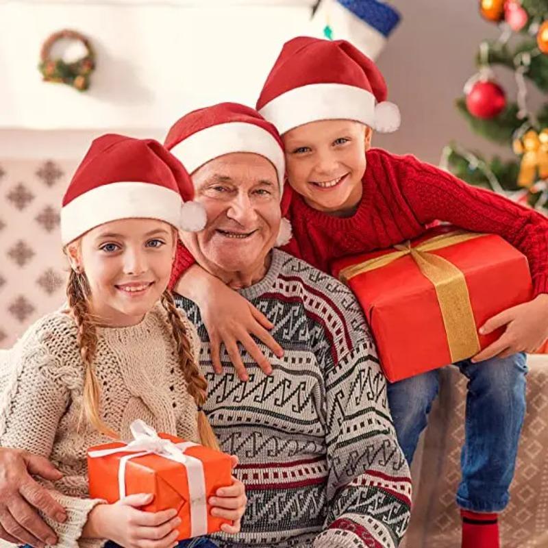 1/2/4 st Julhatt för Vuxna Barn Förtjockad Varm Jultomte Julhattar Mössa God Jul Nyårsfestival Partydekoration