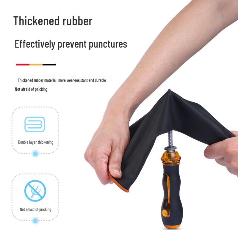 Wulishan Thickened Industrial Acid & Alkali Resistant Latex Gloves