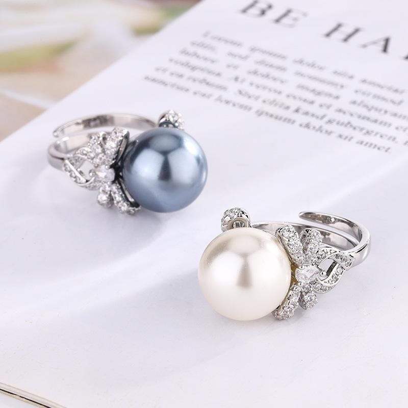 Jewelry Copper Bottom Gold Plated Bow Diamond Ring 14Mm