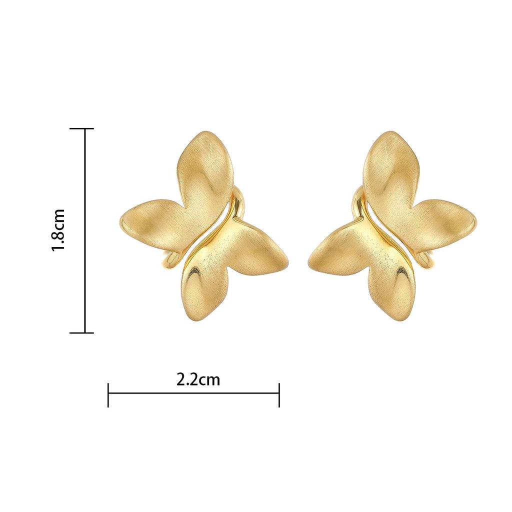 Elegant High-End Brushed Butterfly Stud Earrings with Unique Design for Women