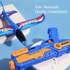 Boys Catapult Plane Gun Toy Soft Bullet Ball Launcher Outdoor Ejecting Airplane Toy Gun Kids Flying Toys Birthday Gifts