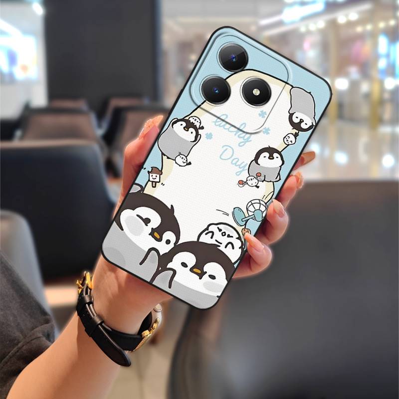 Phone Pouch Durable Phone Case For Realme C63 4G/C61 4G Dirt-resistant Anti-dust Full wrap Shockproof Animals Anti-knock