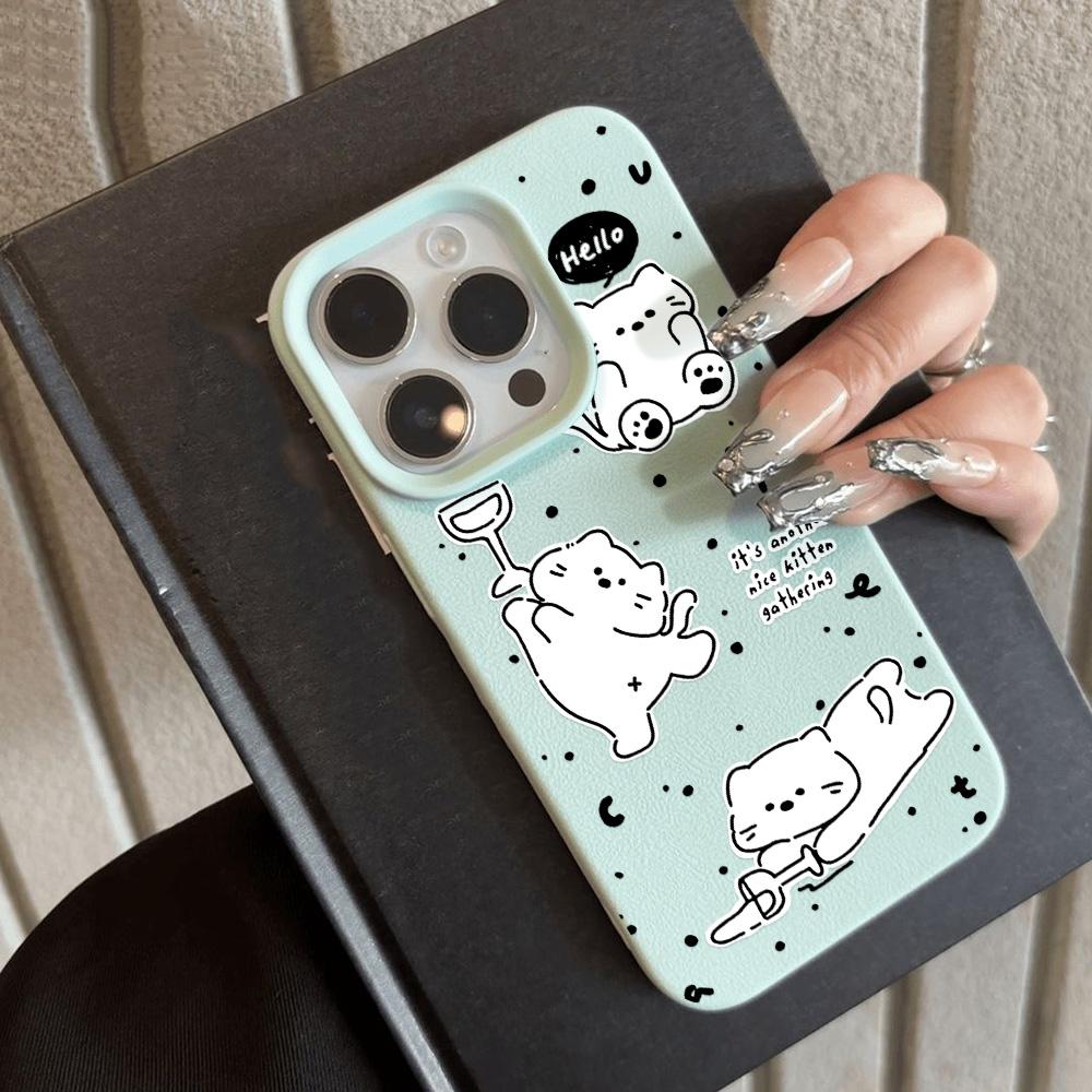 Phone Case for iPhone 11 13 Case iPhone 12 14 15 16 Pro Max 12 Pro 15 Plus Leather Painted Waterproof Drop-proof and Wear-resistant Cartoon