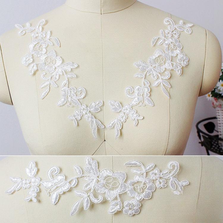 Wedding Dress With Flowers, White Car Bone Lace Flower Lace Accessories, Handmade Diy Jewelry Headgear Flower Patch