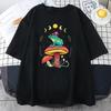 Cottagecore Ästhetik Goblin Core Frosch Zauberer Pilz Kurzarm Voll Mathe Retro Oberteil Persönlichkeit T-Shirt Damenbekleidung Y2K