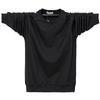 Korean Version of the New Loose Large Men's Warm Casual Sports Lapel Lightweight Soft Anti-wrinkle Breathable Cotton Long-sleeved T-shirt