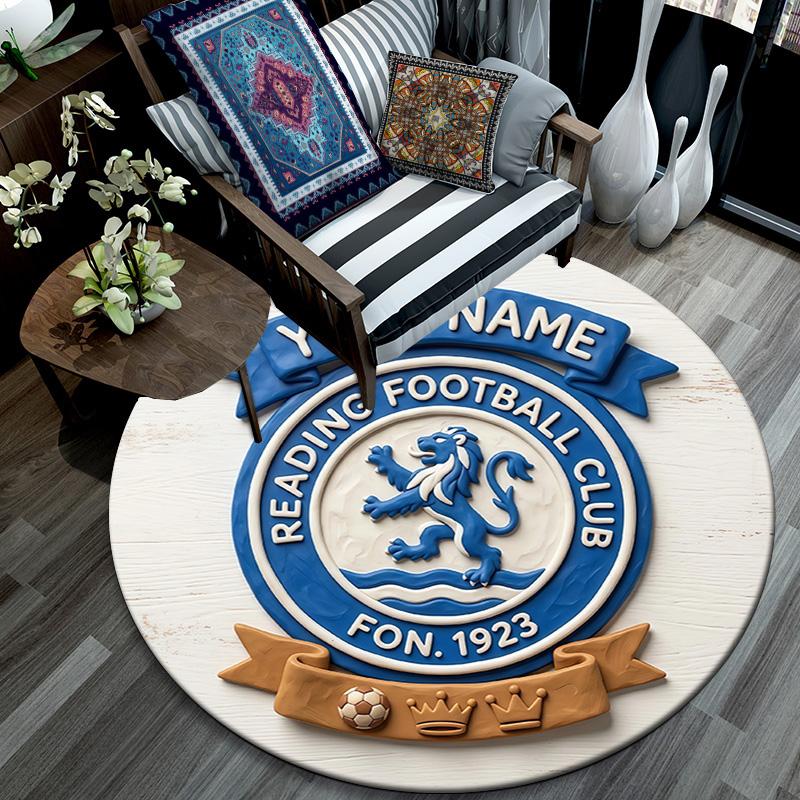 Custom Name Rangers FC Round Area Rug,Carpet Rug for Living Room Bedroom Sofa Playroom Decor,Non-slip Floor Mat
