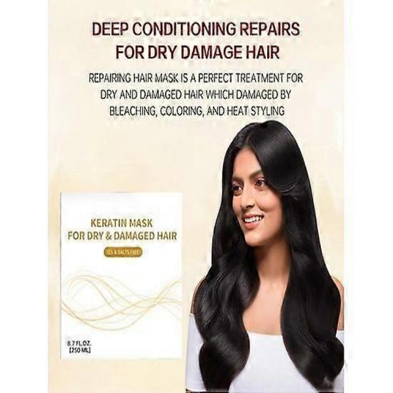 Masque capillaire à la kératine,Traitement capillaire à la kératine Masque capillaire pour cheveux secs et abîmés,Réparation profonde de la racine des cheveux abîmés,Masque capillaire hydratant naturel