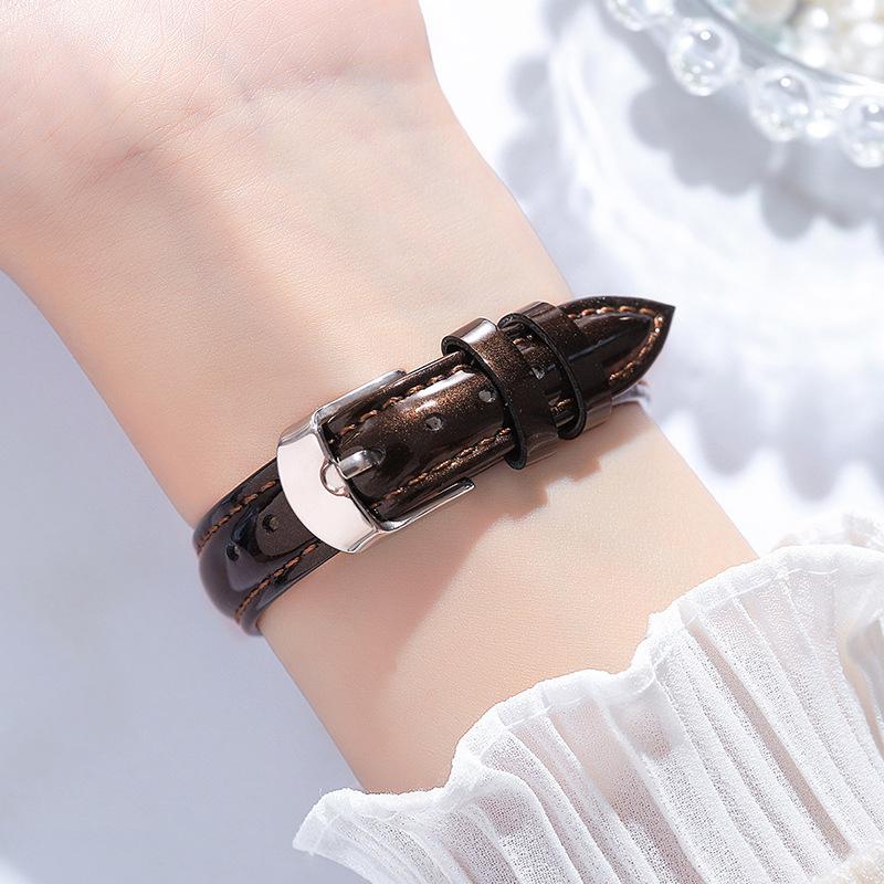 Small Square Plate Women'S Watch Light Luxury Temperament Calendar Women'S Watch Fashion First Layer Cowhide Strap Women'S Watch