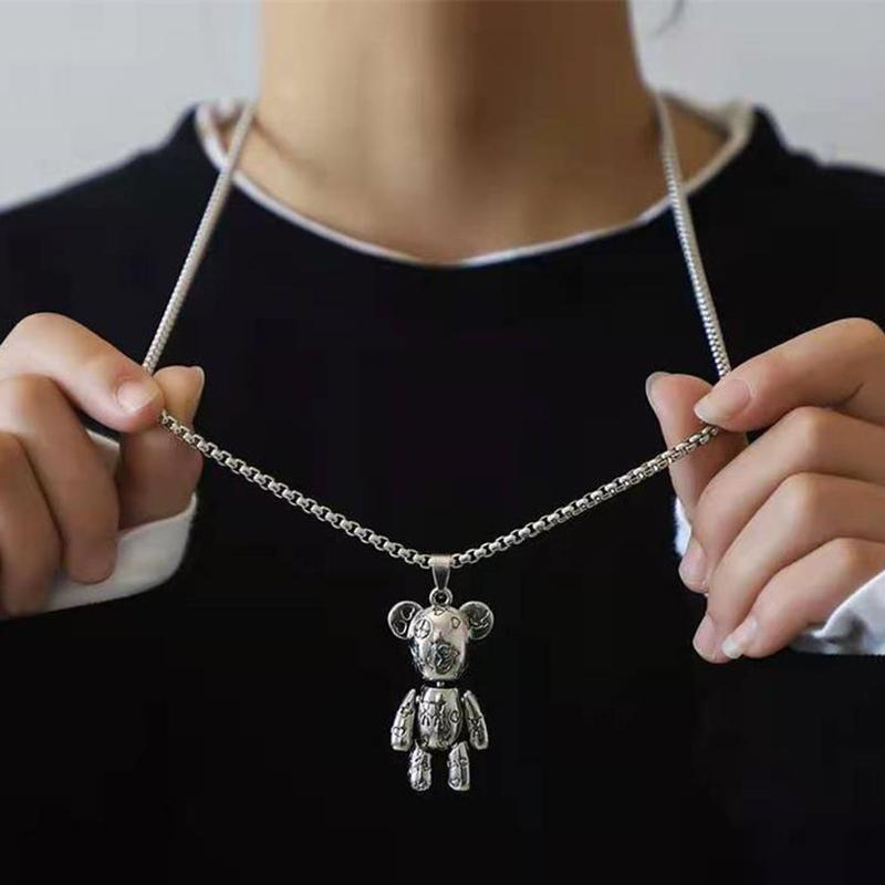 Colier hip-hop urs Colier bărbați Colier femei Colier cu pandantiv la modă Lant pulover