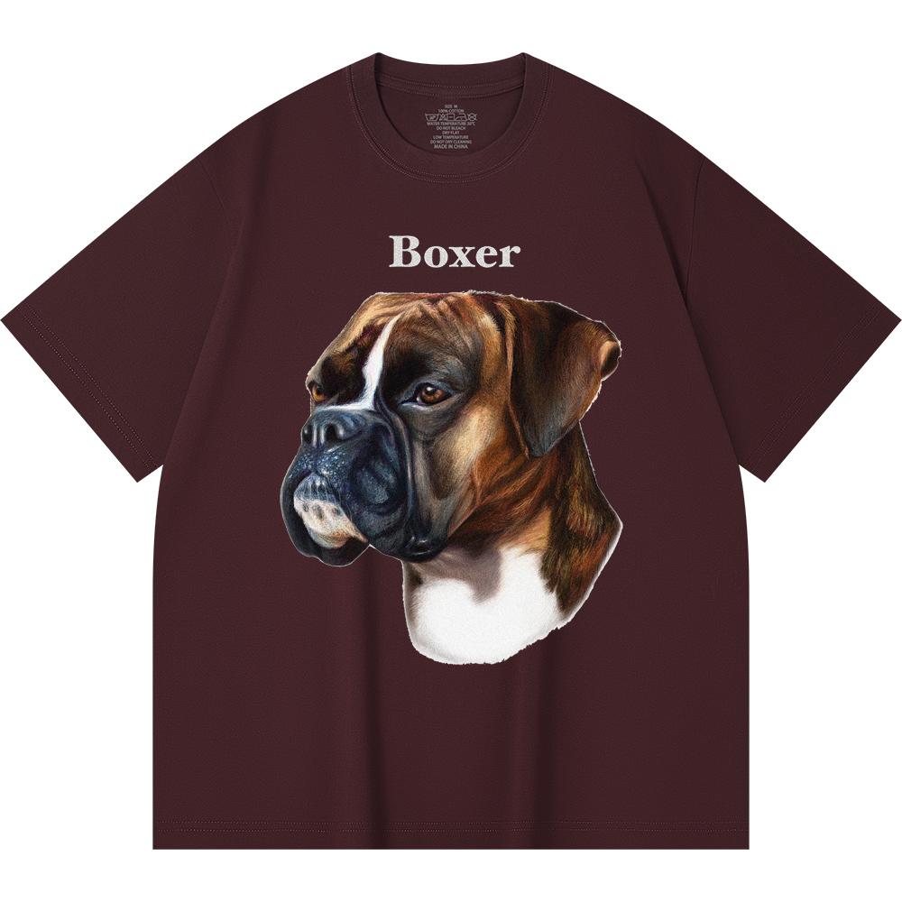 

Футболка из 100% хлопка плотностью 230 г/м2, боксеры с принтом, забавная футболка из чесаного хлопка в стиле Харадзюку 2XL вино красного